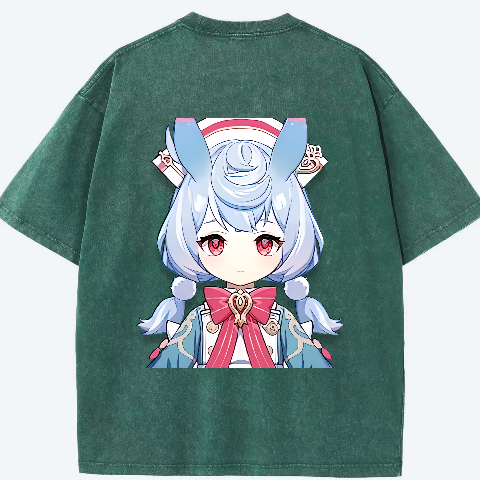 げんし神 シゲウィン genshin Shigewin 綿100% ヴィンテージ風 半袖Tシャツ（背面プリント）